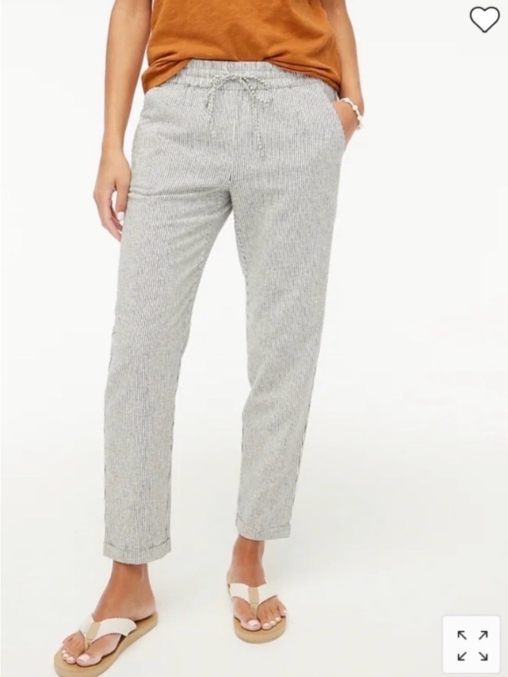Light Gray Pinstripe Linen Pant